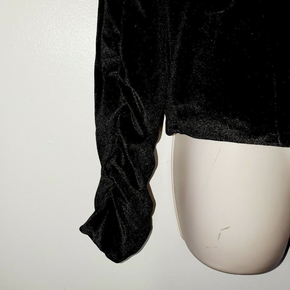 Style Me Womans Medium Black Velour Jacket Nwt - Picture 5 of 8